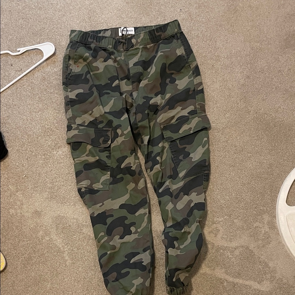 No Boundaries Green Camouflage Joggers